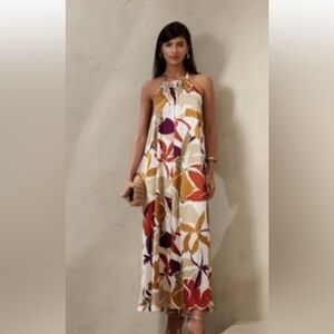 Banana Republic halter trapeze maxi dress